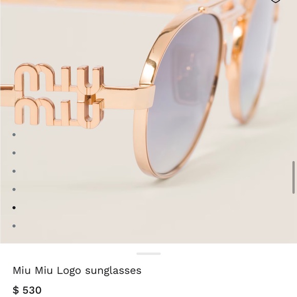 Miu Miu Gold Oval Sunglasses - Picture 3 of 5